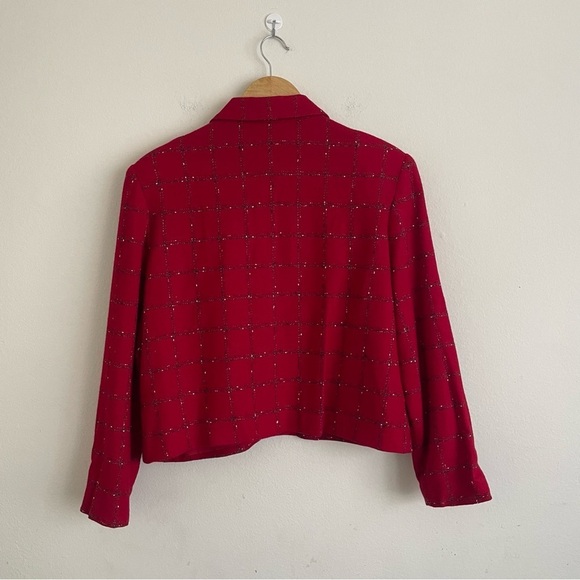 That's Me! Vintage Red Wool Blend Two-Piece Set Jacket Skirt Petites Size 12P - Picture 5 of 9
